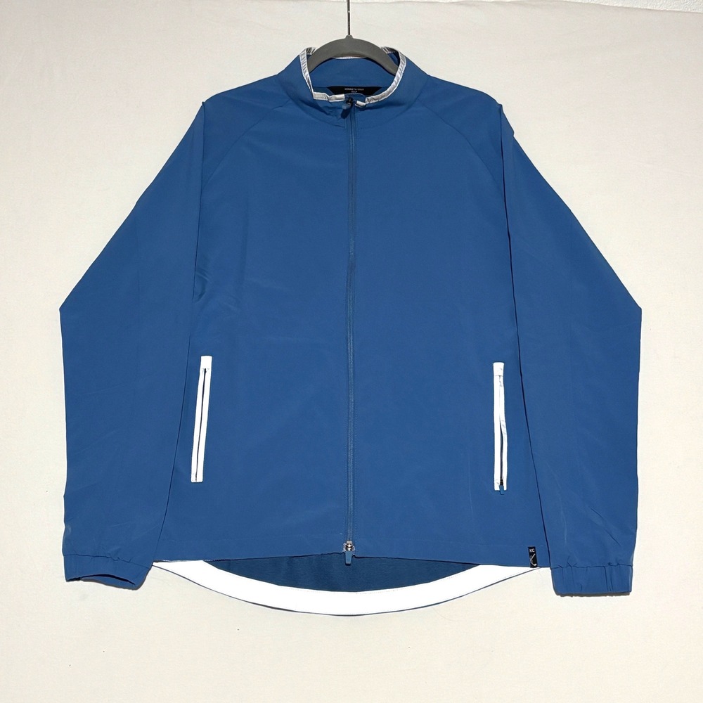 Kenneth Cole Golf Jacket Men Medium Blue Full Zip Windbreaker Performance Sporty